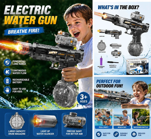 Motorized water gun - water,